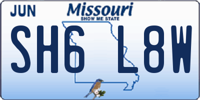 MO license plate SH6L8W
