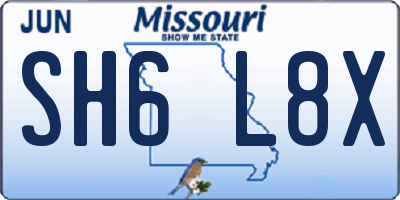 MO license plate SH6L8X