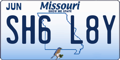 MO license plate SH6L8Y