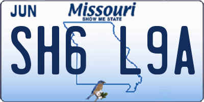 MO license plate SH6L9A