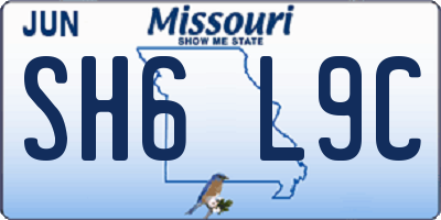 MO license plate SH6L9C