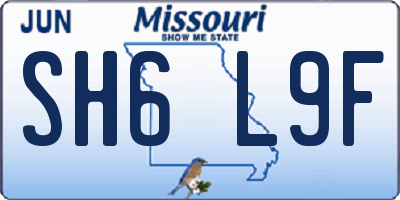 MO license plate SH6L9F