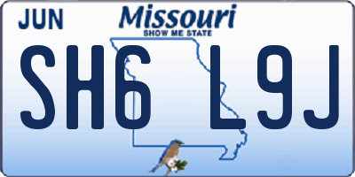 MO license plate SH6L9J