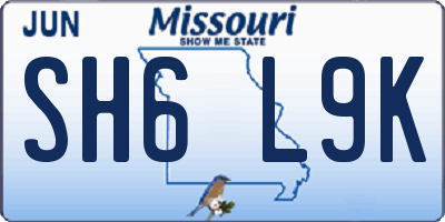 MO license plate SH6L9K