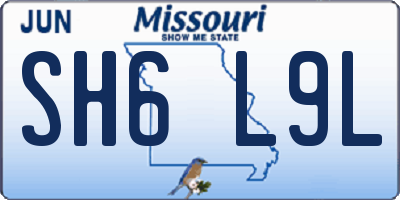 MO license plate SH6L9L