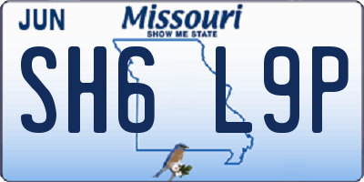 MO license plate SH6L9P