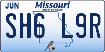 MO license plate SH6L9R