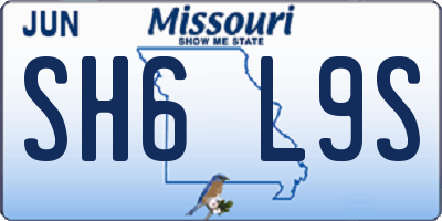 MO license plate SH6L9S