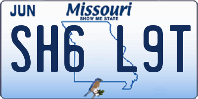 MO license plate SH6L9T