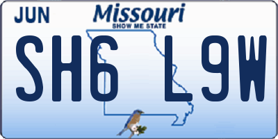 MO license plate SH6L9W