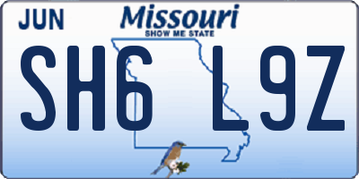 MO license plate SH6L9Z