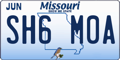 MO license plate SH6M0A