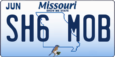 MO license plate SH6M0B