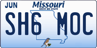 MO license plate SH6M0C