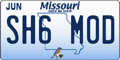 MO license plate SH6M0D