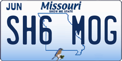 MO license plate SH6M0G
