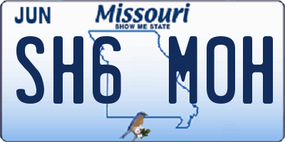 MO license plate SH6M0H