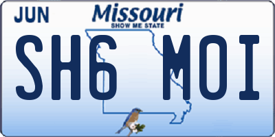 MO license plate SH6M0I