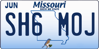 MO license plate SH6M0J