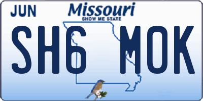 MO license plate SH6M0K