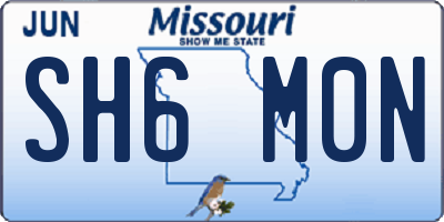 MO license plate SH6M0N