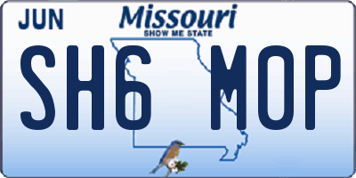 MO license plate SH6M0P