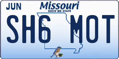 MO license plate SH6M0T