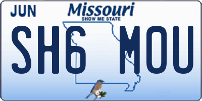 MO license plate SH6M0U
