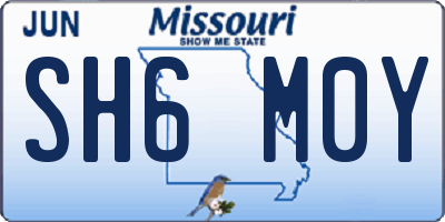 MO license plate SH6M0Y