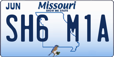 MO license plate SH6M1A