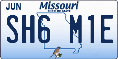 MO license plate SH6M1E