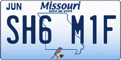 MO license plate SH6M1F