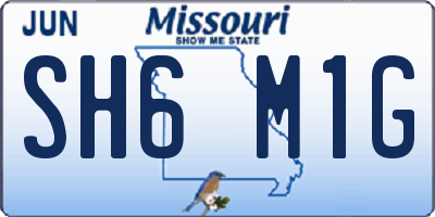 MO license plate SH6M1G