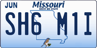 MO license plate SH6M1I