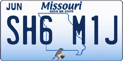 MO license plate SH6M1J