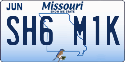 MO license plate SH6M1K
