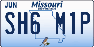 MO license plate SH6M1P