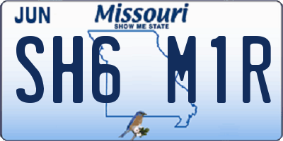MO license plate SH6M1R