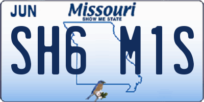 MO license plate SH6M1S