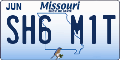 MO license plate SH6M1T