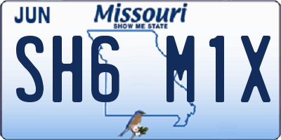MO license plate SH6M1X