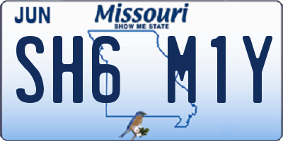 MO license plate SH6M1Y