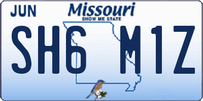 MO license plate SH6M1Z