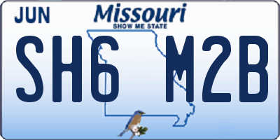 MO license plate SH6M2B
