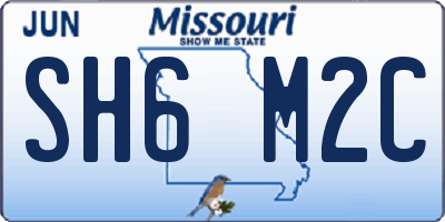 MO license plate SH6M2C