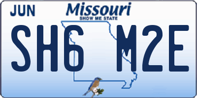 MO license plate SH6M2E