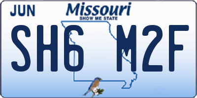MO license plate SH6M2F