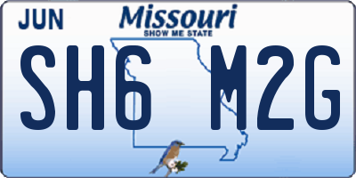 MO license plate SH6M2G
