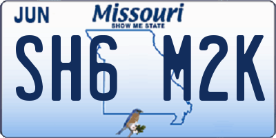 MO license plate SH6M2K