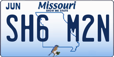 MO license plate SH6M2N
